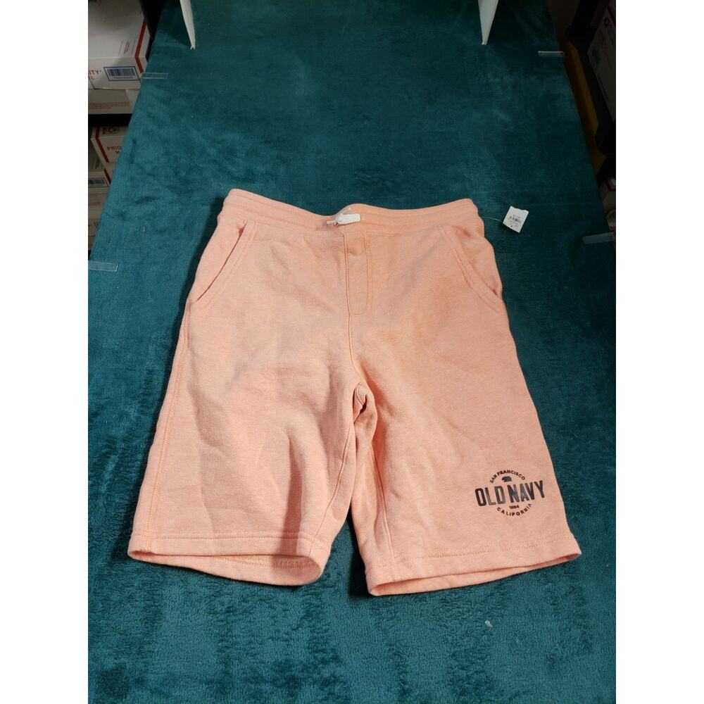 Old Navy Shorts Size 18 2XL Youth Boys Orange Sweat Kids Casual Graphic Logo NWT